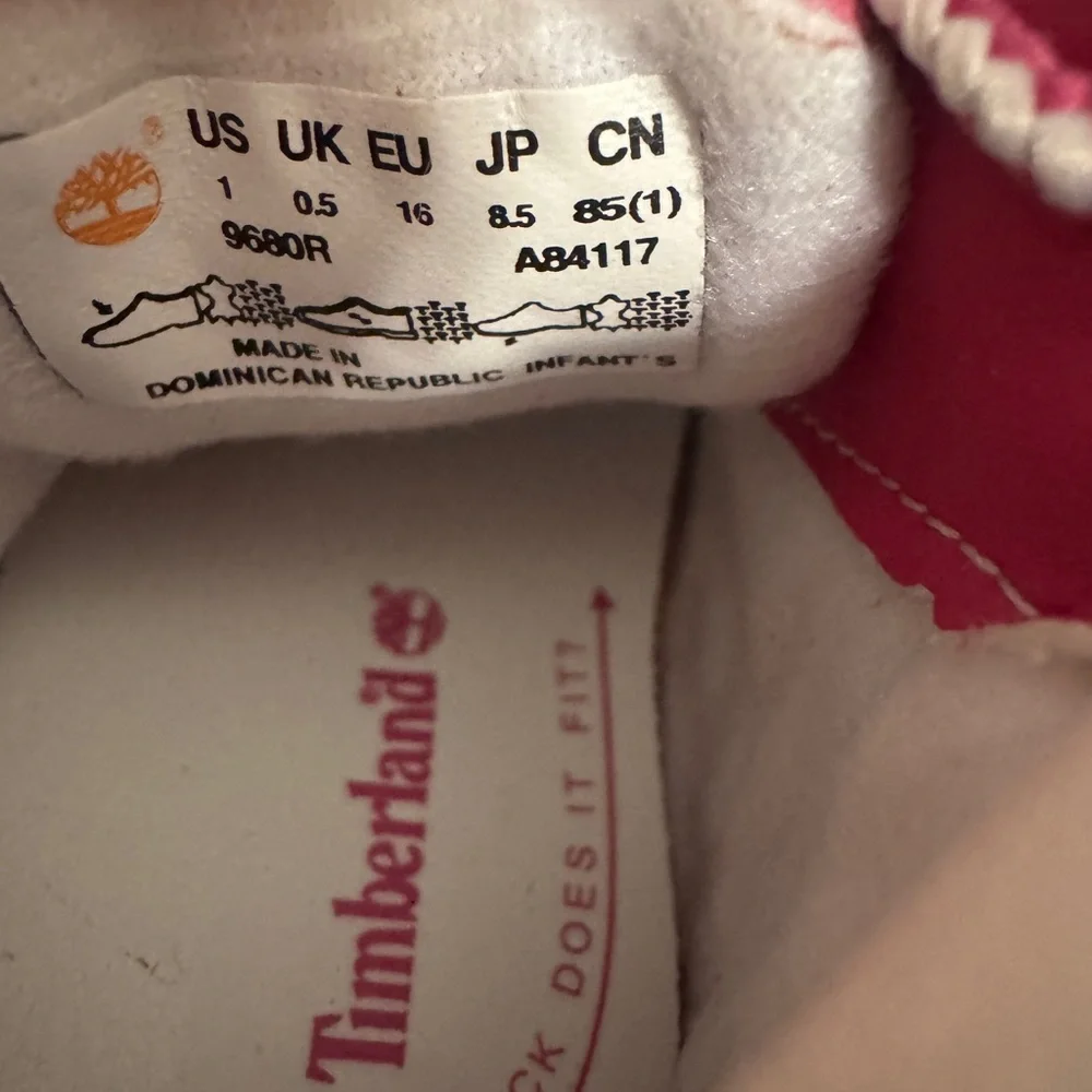 Timberland Pink and White Baby Walker Shoes